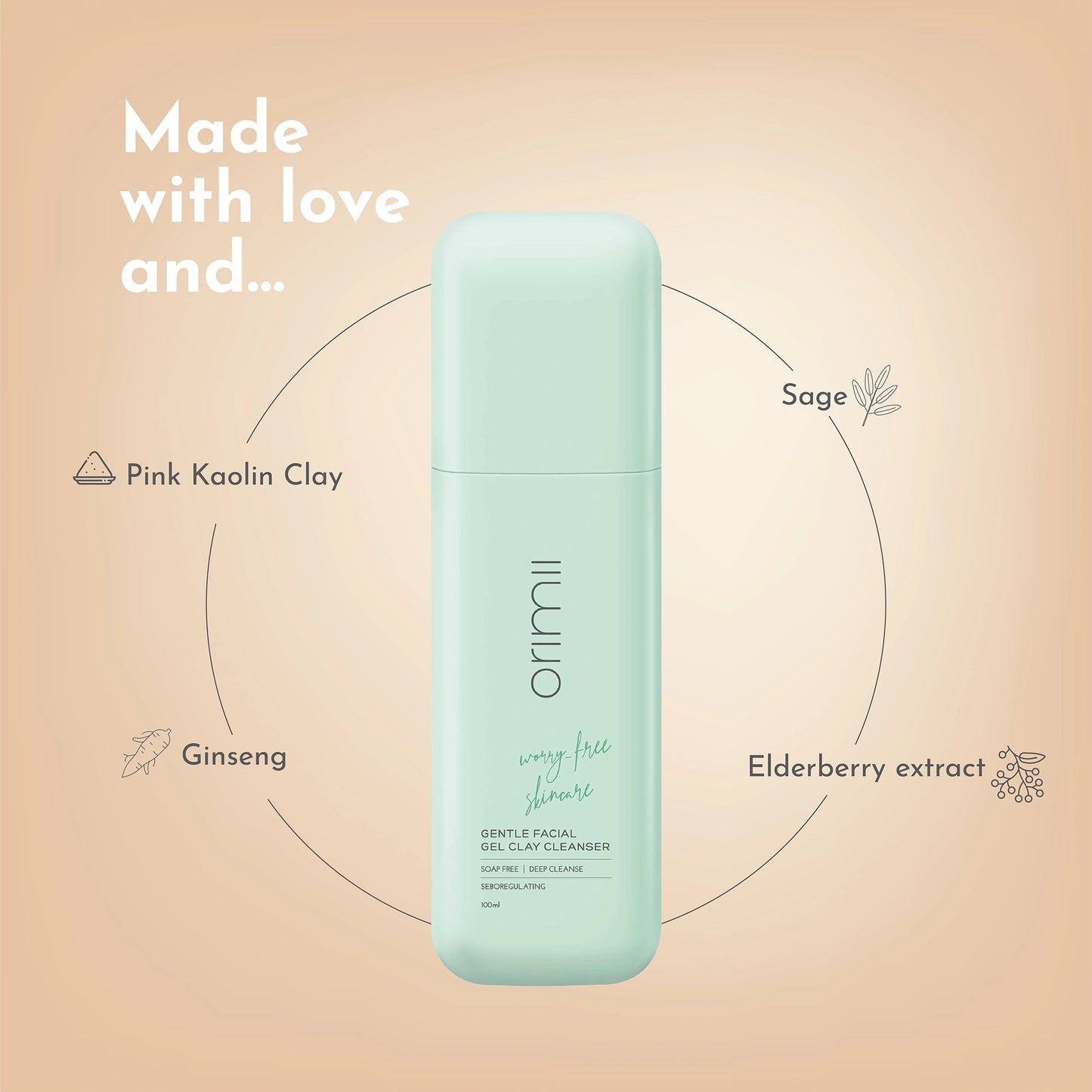 Gentle Facial Gel Clay Cleanser